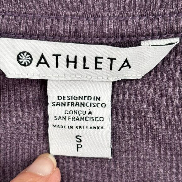 Athleta Uptempo Ribbed Long Sleeve Henley Tee Purple Size Small - Picture 3 of 10